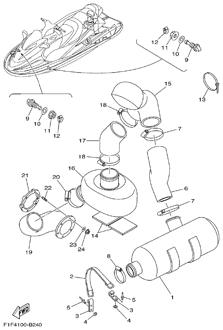 Yamaha XLT800(2003) EXHAUST 2 parts diagram